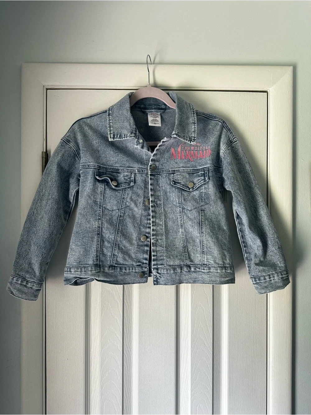 Disney Girls Little Mermaid Light Wash Denim Jacket